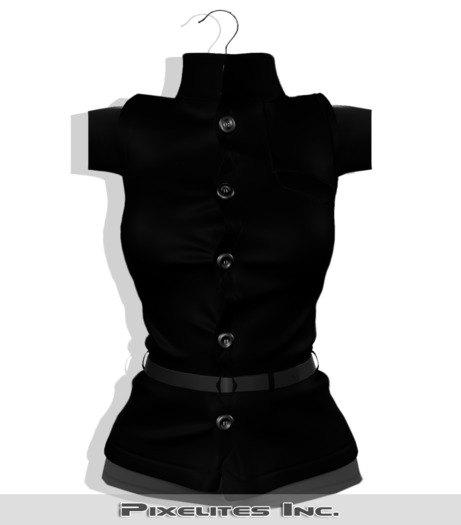 ::PL:: Silk Buttoned Vest w/ Belt - Black