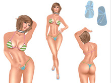 VOIX-BIKINI-BLUE + 01 PAIR HAVAIANAS FLIP-FLOP