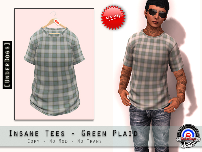 [UD] - Insane Tee - Green Plaid - Mesh (Bag)