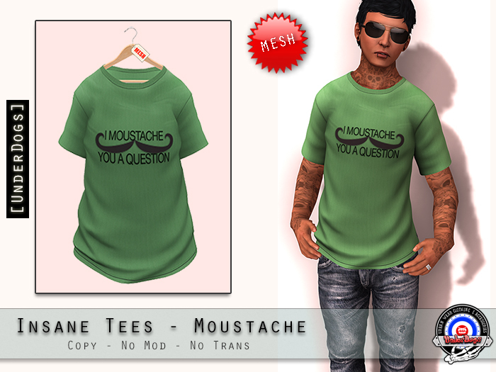 [UD] - Insane Tee - Moustache - Mesh (Bag)
