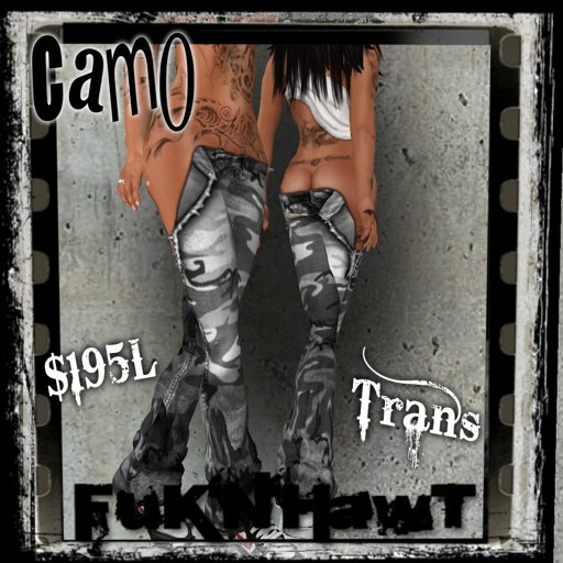 F'N'H - Jeans Low Rise Hip Split Camo