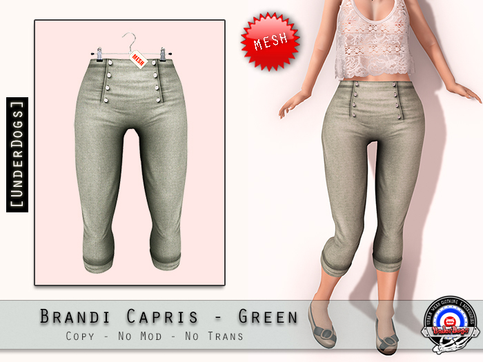 [UnderDogs] - Brandi Capris - Green - Mesh 