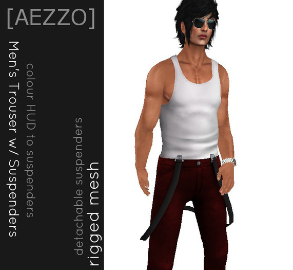 [AEZZO] Mesh Trousers Scarlet