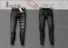.::Macho::. MESH stars & strips skinny jeans