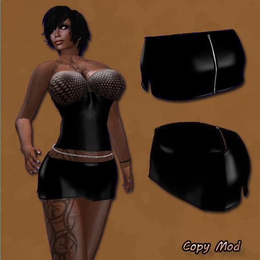 Caprica - Rigged Mesh Mini Skirt (Black)