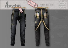 .::Macho::. Straight jeans with suspender (black)