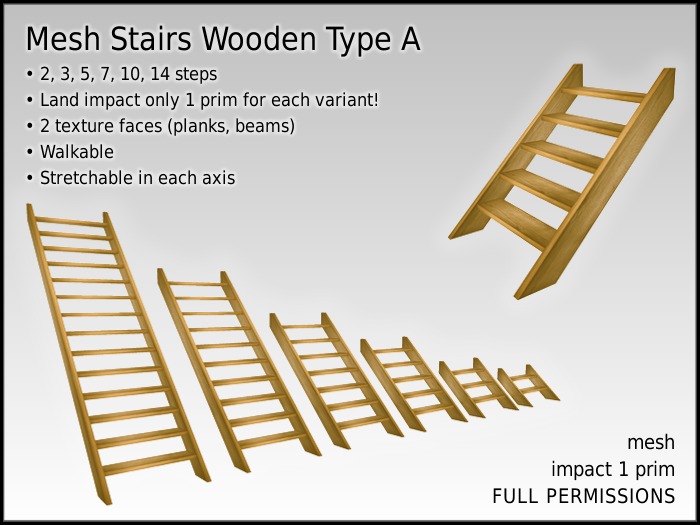 Mesh Stairs Wooden Type A
