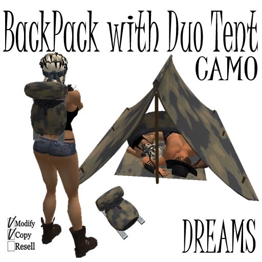 Furniture - BackPack with Duo Tent - Camo