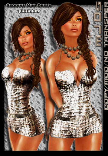 mJ'Ds - Sequins mini Dress  Platinum
