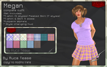 Megan mesh t-shirt and pleated skirt outfit