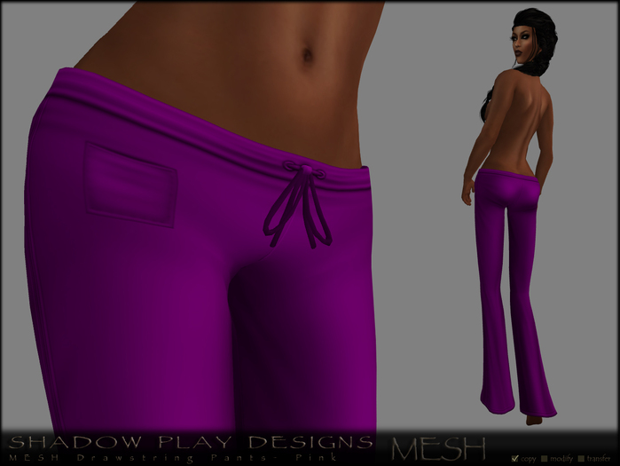 SP Designs - MESH Drawstring Pants - Pink