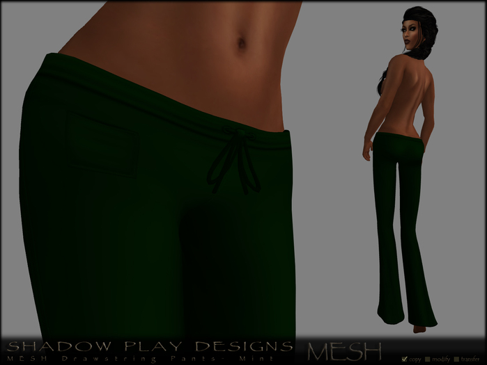 SP Designs - MESH Drawstring Pants - Mint