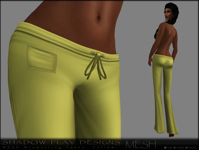 SP Designs - MESH Drawstring Pants - Yellow 