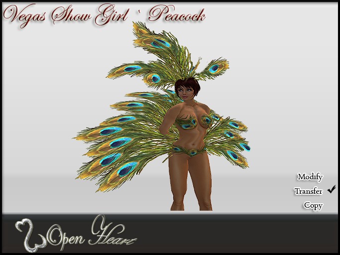 Open Heart ~ Vegas Show Girl ~ Peacock