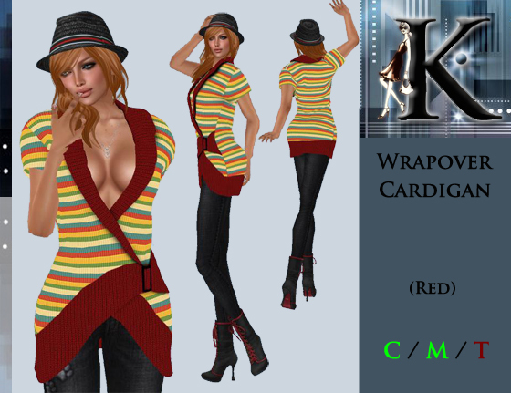 *Keresma* Wrapover Cardigan - Red