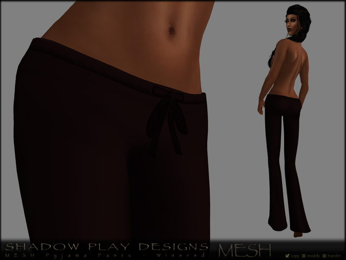 SP Designs - MESH Pyjama Pants - Winered 