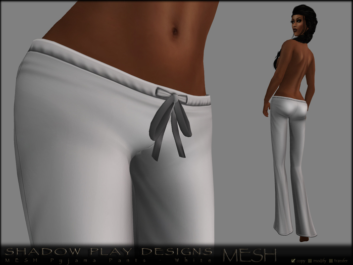 SP Designs - MESH Pyjama Pants - White 