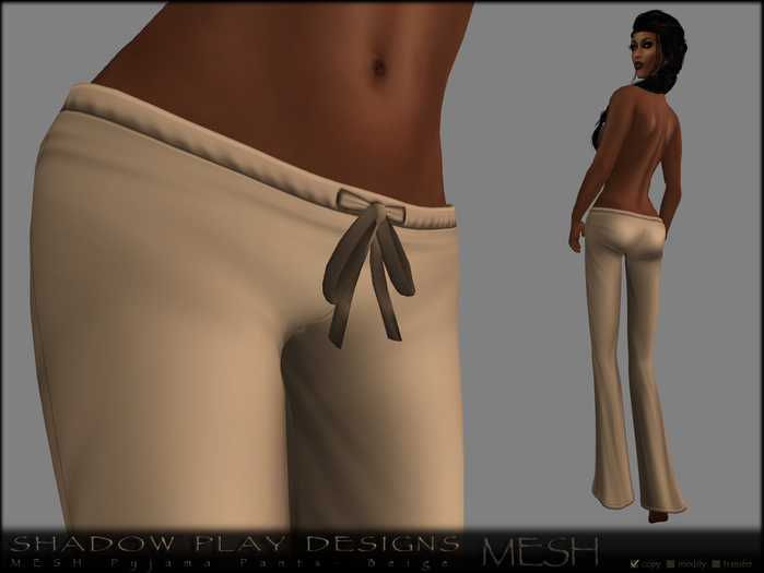 SP Designs - MESH Pyjama Pants - Beige