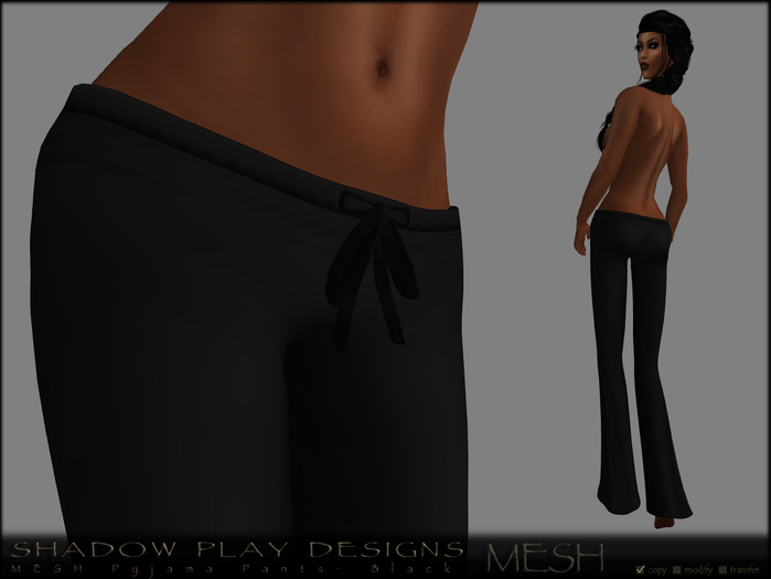 SP Designs - MESH Pyjama Pants - Black 