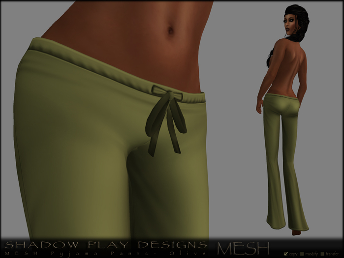 SP Designs - MESH Pyjama Pants - Olive 