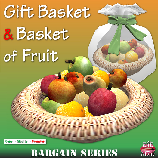 Second Life Marketplace FRUIT BASKET GIFT WRAPPED & BASKET OF FRUIT