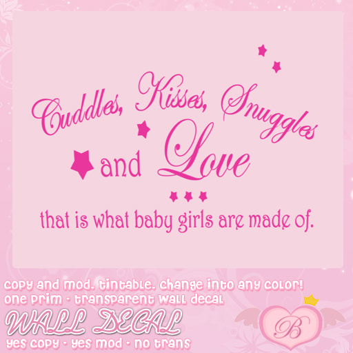 :*BABY*: Wall Decals - Cuddles and Kisses