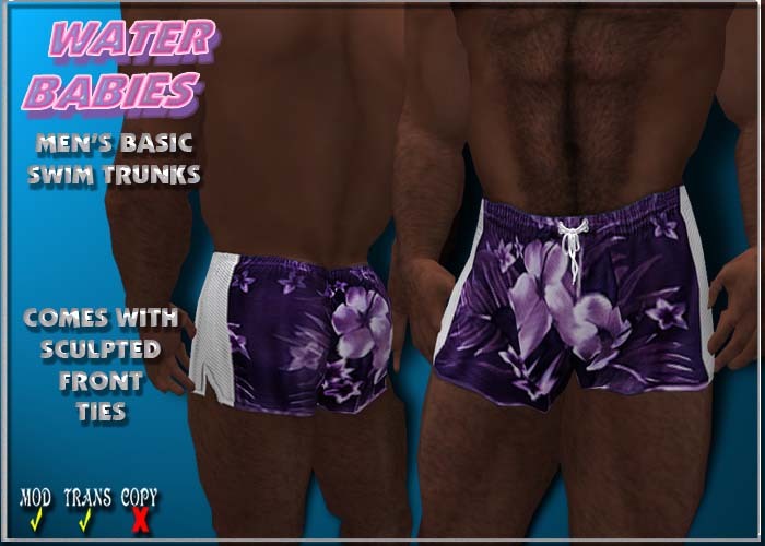 Water Babies - Basic Trunks (Red Hibiscus)