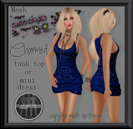 CC's  Charmed Tank Top / mini Dress Blue