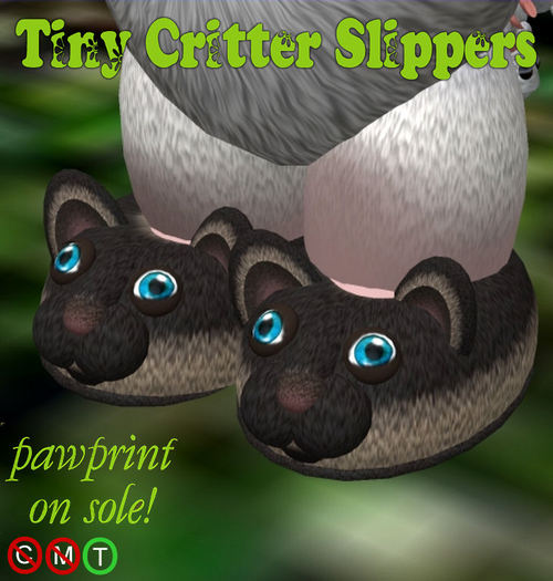 Tiny Siamese Kitty Slippers