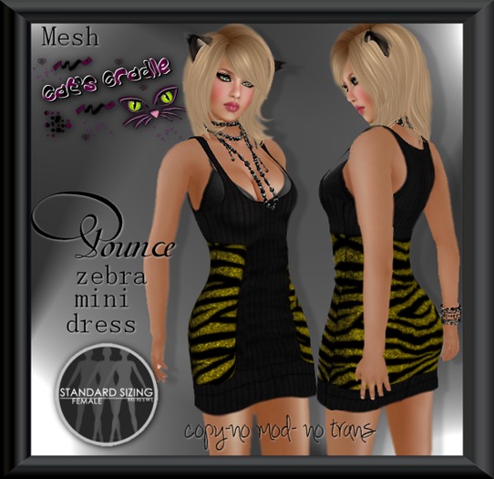 CC's DEMO Pounce Zebra Mini Dress