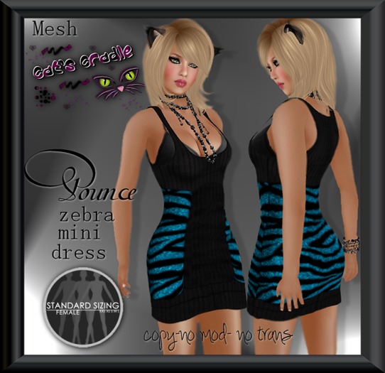 CC's Pounce Zebra Mini Dress Blue