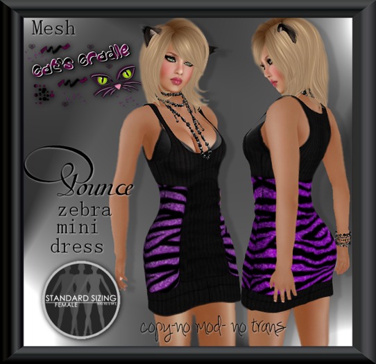 CC's Pounce Zebra Mini Dress Purple v2