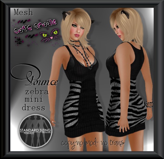 CC's Pounce Zebra Mini Dress White v2