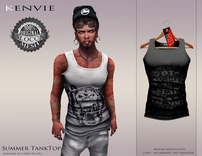 KENVIE . Summer TankTop Grey Black