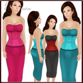 DEMO LMC Mesh Templates - Corset Gown III - Fully rigged mesh vintage gown