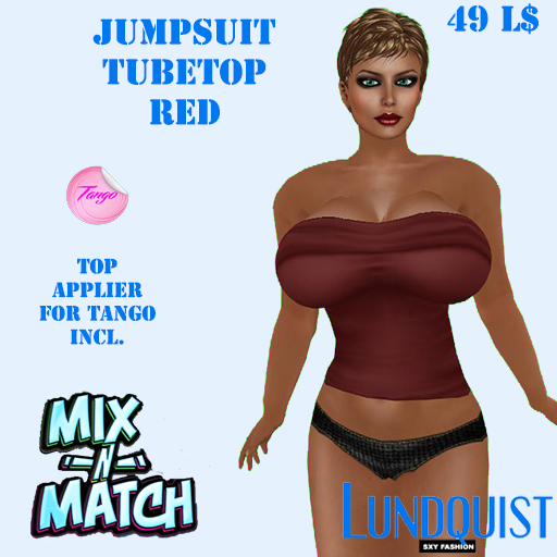 Lundquist Jumpsuit Tubetop Red