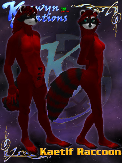 Kaerwyn Creations Kaetif Raccoon - Red