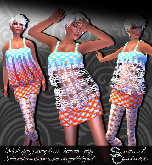 Mesh Spring party dress *horizon*