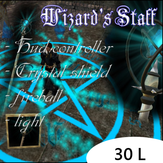 wizard staff "cyan effect and light"