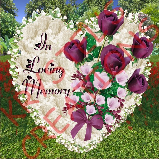 W36S In Loving Memory Violet Roses Heart Wreath (Rezz Me)