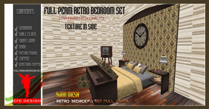 Retro Bedroom Set Full perm EFE DESIGN