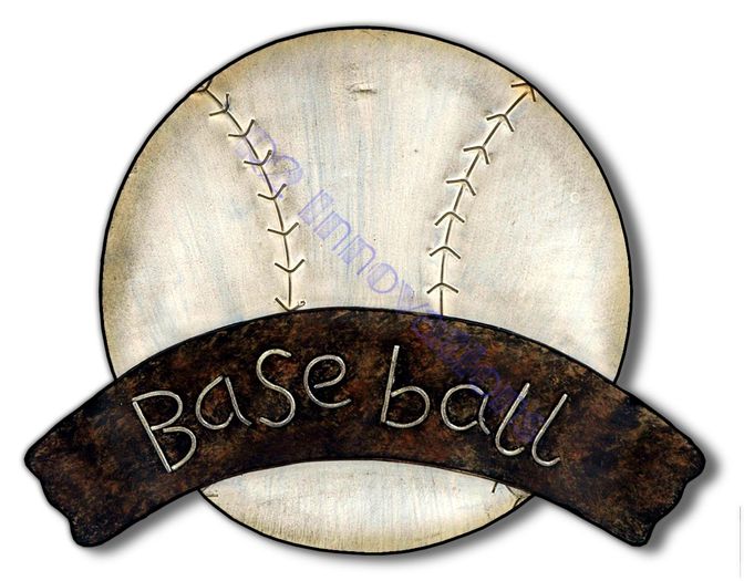 Baseball Metal Banner Art