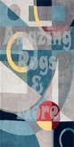 ARAM>Geometric Blue Grey White<Rug Carpet Tapestry Art