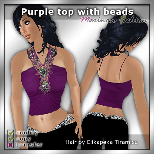 MF Top002b (Purple top with beads)