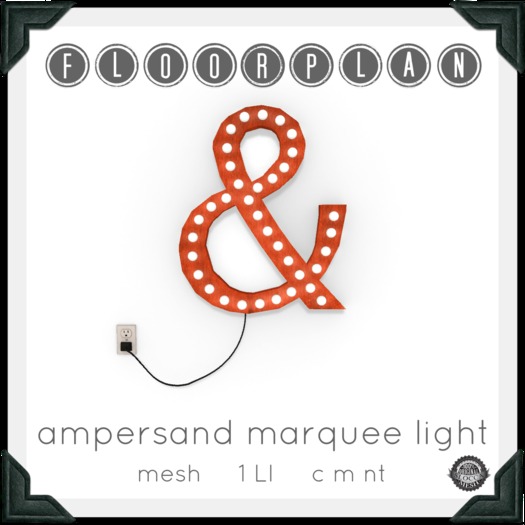 floorplan. floorplan. ampersand marquee light [ boxed ]