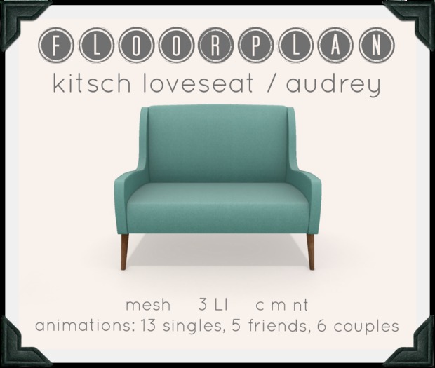 floorplan. kitsch loveseat / red [ boxed ]