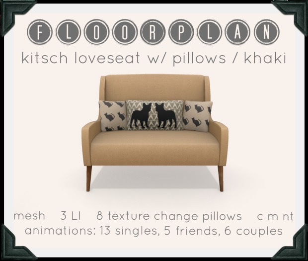 floorplan. kitsch loveseat / red [ boxed ]