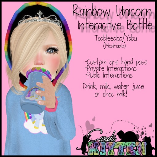 {C*K} Rainbow Unicorn Custom Hold Interactive Bottle 