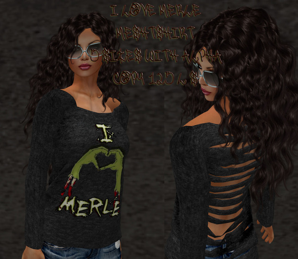 I Love Merle Ripped Mesh Tshirt