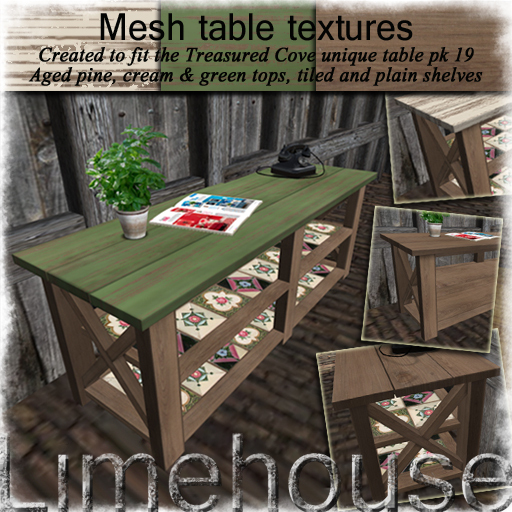 Mesh table textures boxed
